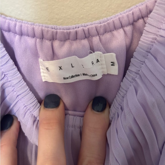 Purple pleated Romper Size Medium - Picture 5 of 5